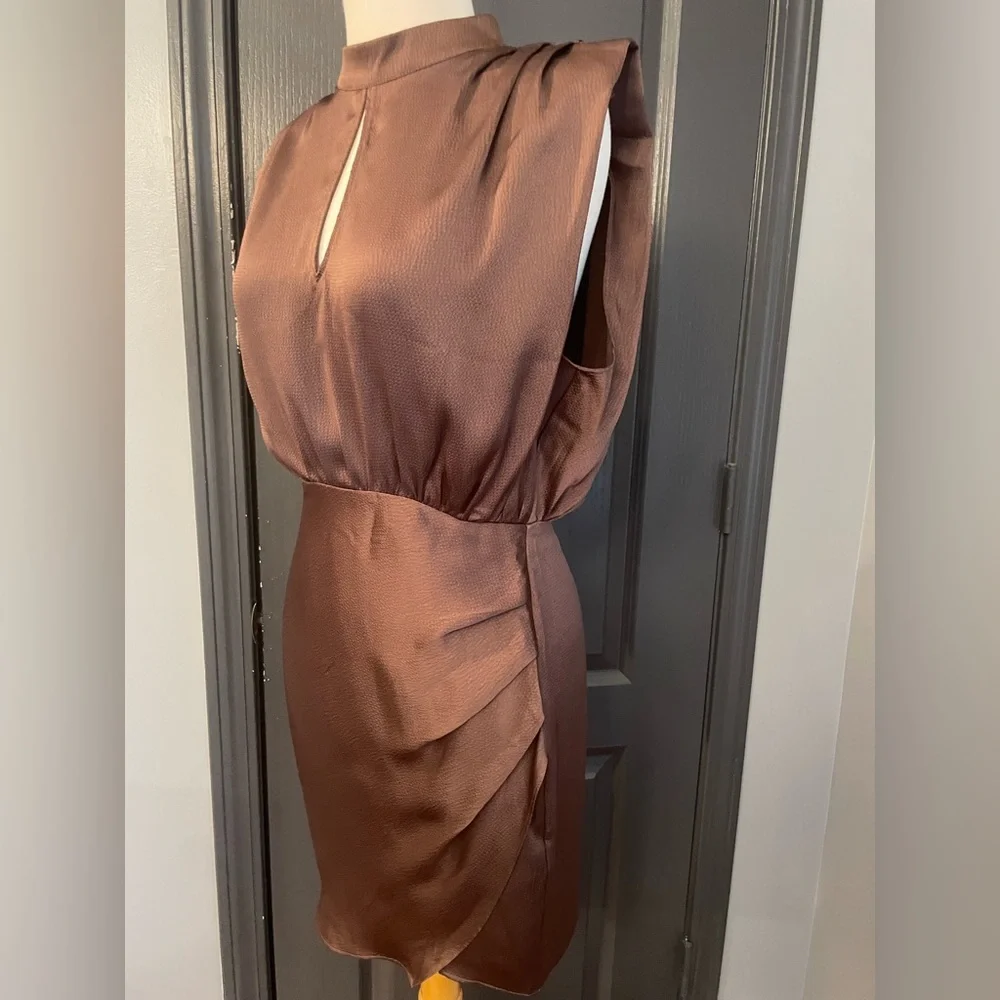Sexy Naked Zebra Brown Cocktail Sleeveless Dress - Picture 2 of 8